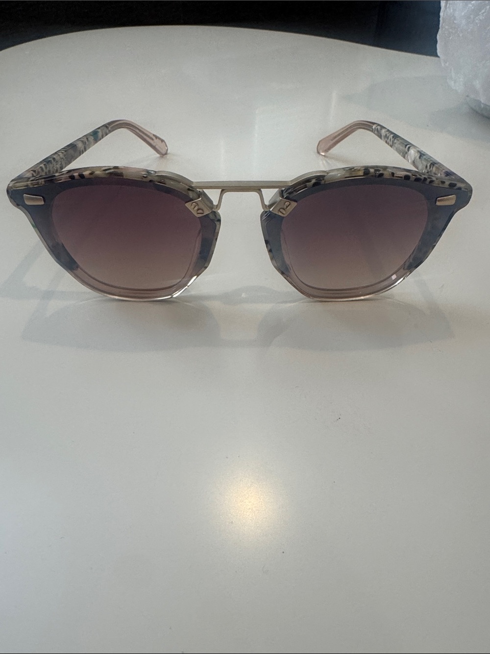 KREWE Beau nylon| poppy Tinted Pink Gradient Lenses with Patterned Acetate Frame - Picture 5 of 6